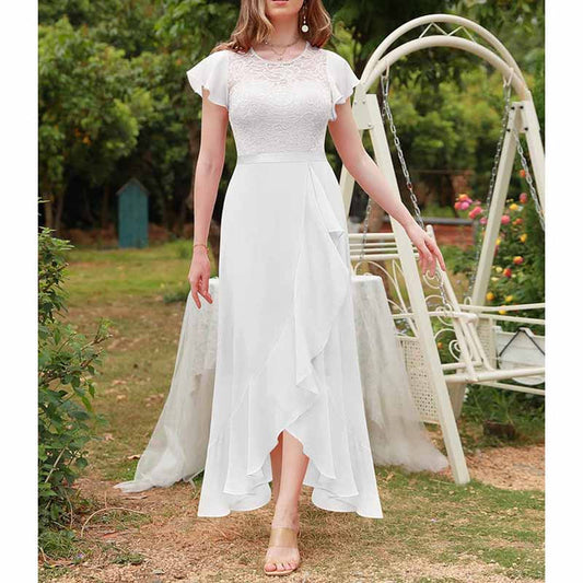 Wedding Guest Gress Evening Dress Long Wedding Dress with Slit Party Cocktail Dress