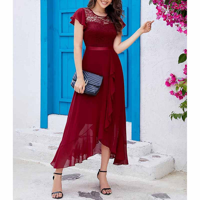 Wedding Guest Gress Evening Dress Long Wedding Dress with Slit Party Cocktail Dress