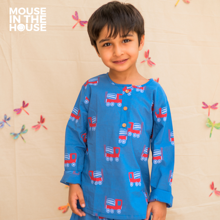 Whirly Cement Mixer (Blue)- Unisex Nightdress