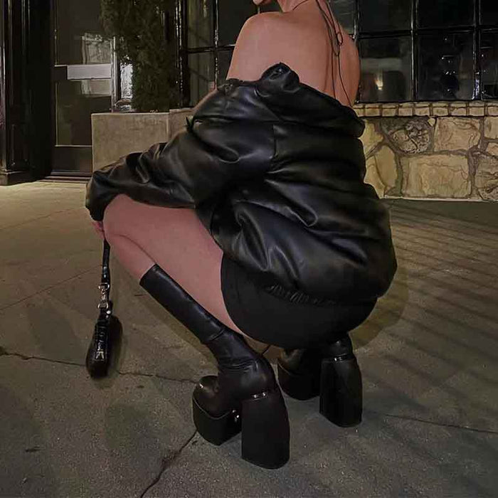 Wide Fit Mid Heel Sock Knee Boots