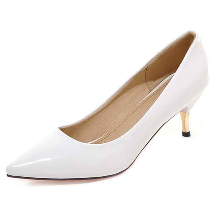 Women Basic Stilettos Low Heels Pointed Toe Pumps 6cm