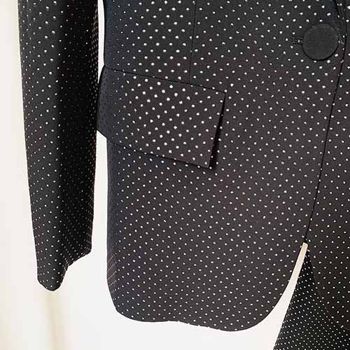 Women Black Bling Bling Bra+ Blazer + Flare Trousers 3 Pieces Suit
