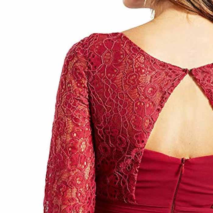 Women Bridesmaid Dress V Neck 3/4 Sleeves Long Wedding Party Mother Bride Dresses Gown