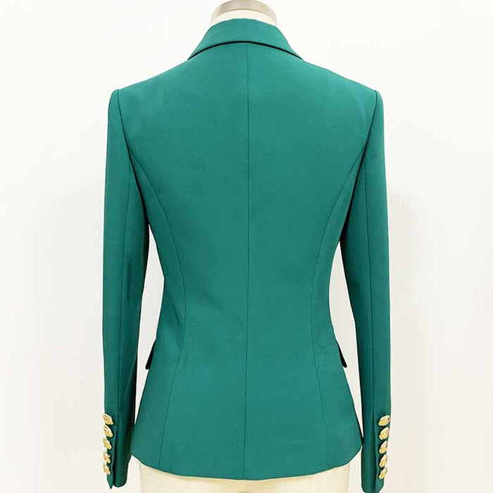 Women Coats Teal Jacket Long Sleeves Blazer Breasted Coat