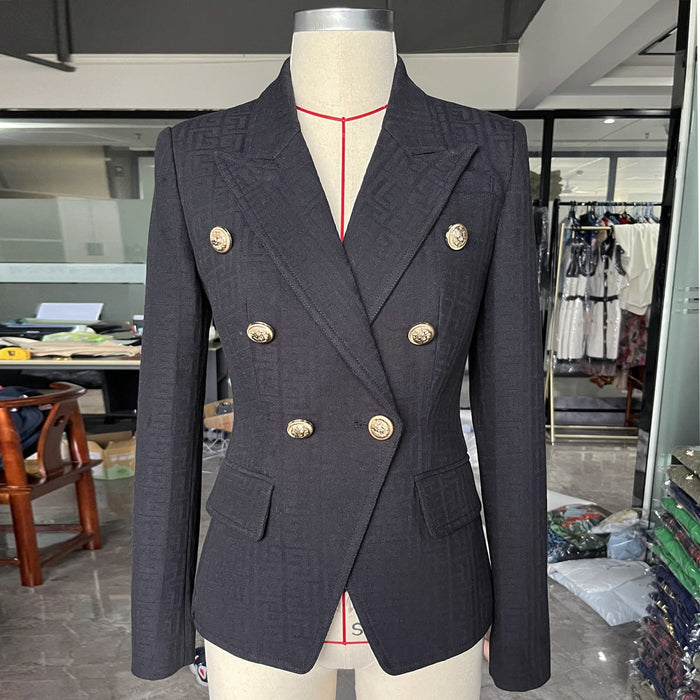 Women Double-breasted cotton blazer