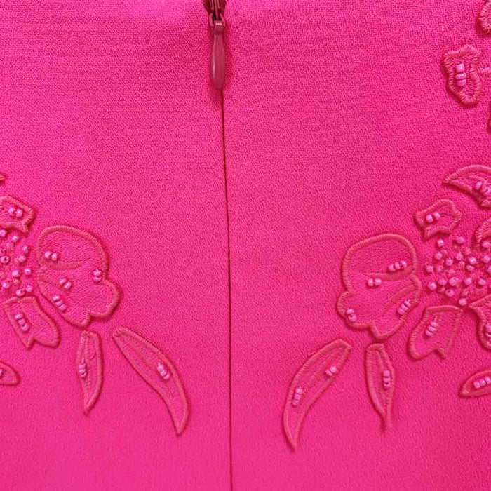 Women Hand Made 3D Flowers Mini Dress Hot Pink Wedding Dress