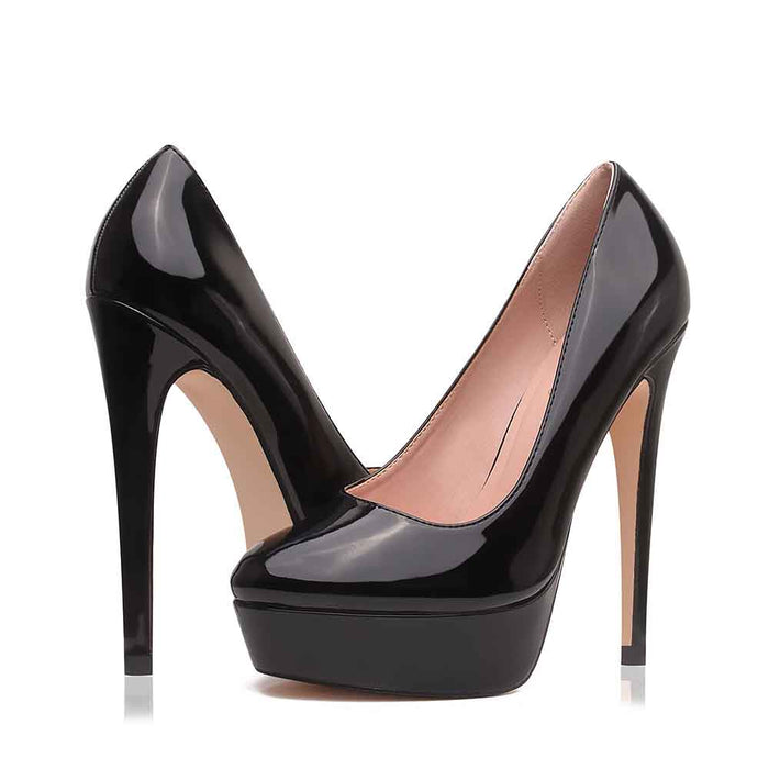 Women High Platform Pumps Round Toe Stiletto