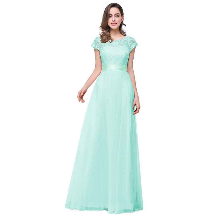 Women Lace Bridesmaid Dress Sleeveless Maxi Evening Prom Dresses