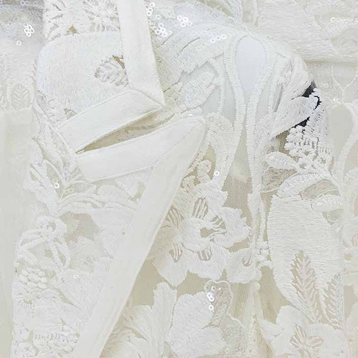 Women Luxury Sequinned Mesh Lace Blazer Jacket + Flare Trousers Pants Suit Wedding Suit