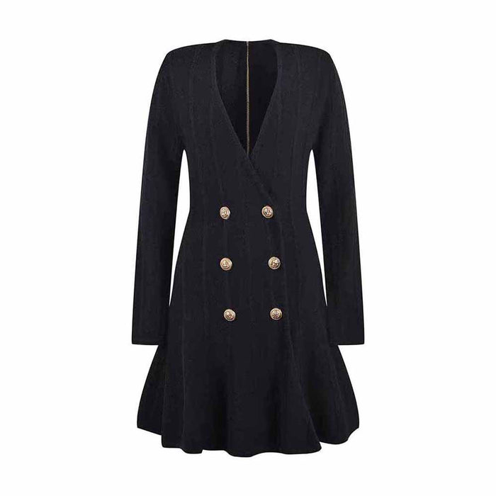 Women mini bodycon dress with sleeves v neck wrap knitted dress