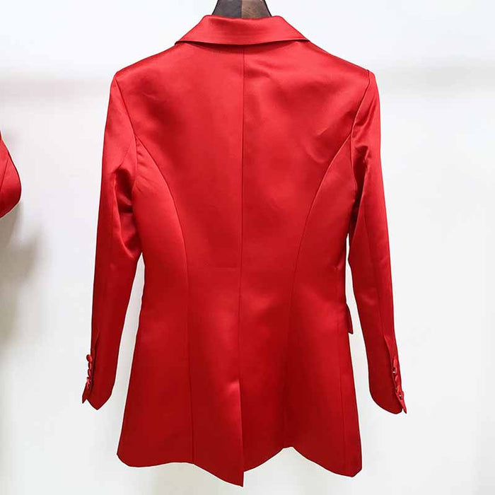 Women Red Bra+ Blazer + Red Shorts 3 Pieces Suit