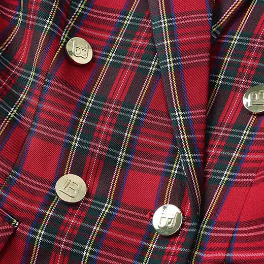 Women Red Plaid Short Double Breasted Mini Dress