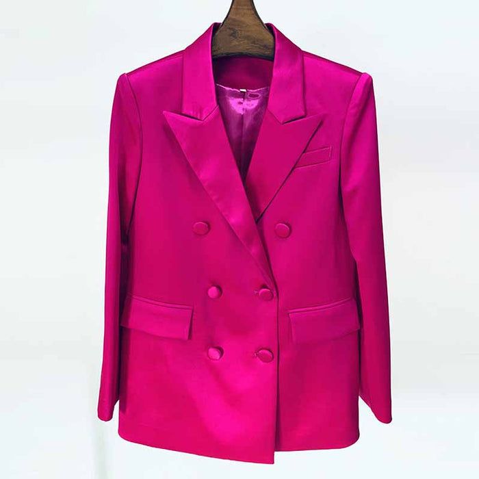 Women Rose Bra+ Blazer + Rose Skirt 3 Pieces Set Short Skirt Suits