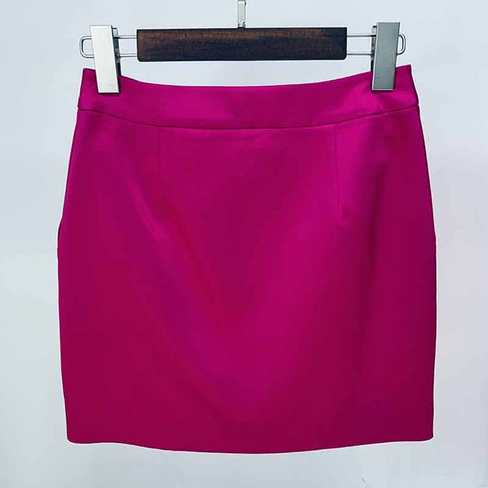 Women Rose Bra+ Blazer + Rose Skirt 3 Pieces Set Short Skirt Suits