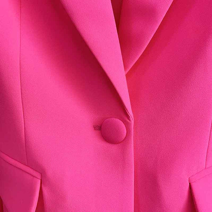 Women Rose pink Blazer + Flare Trousers Suit