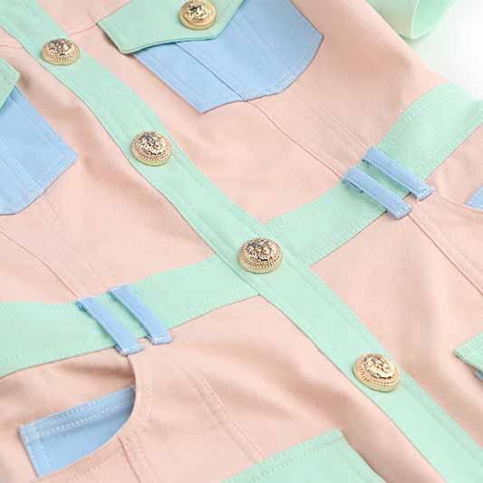 Women Short Sleeves Slim Fit Colorblock Patchwork Dress Mini Fashion Dresses