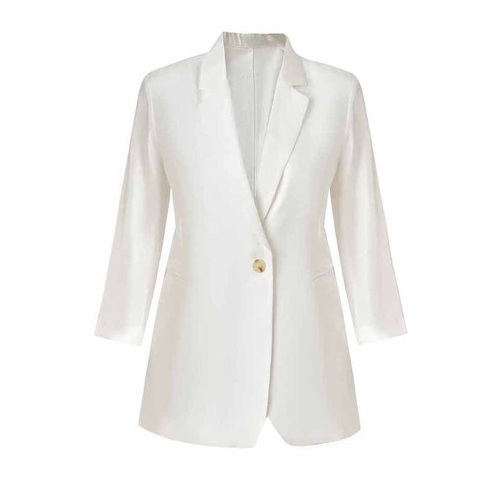 Women Single-Breasted Blazer Solid Color Fashion Blazer Jacket