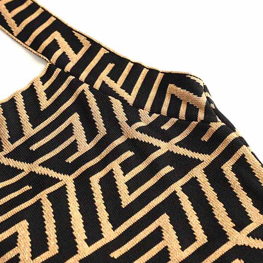 Women Sleeveless Halter Bra Knitted Long Dress Slim Geometric Pattern Dress