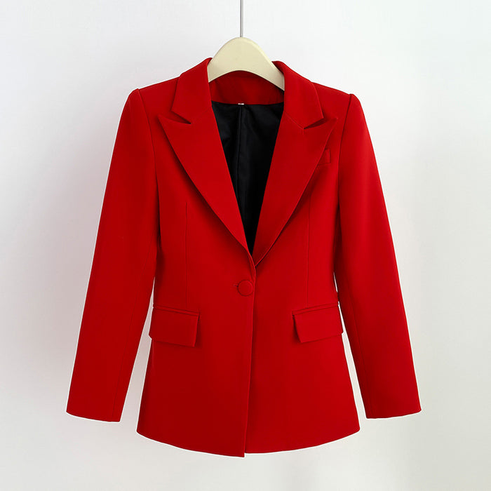 Women Suits 2 Piece One Button Blazer With Flare Pants Suit