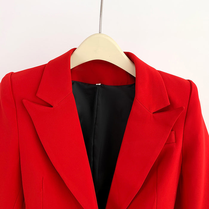 Women Suits 2 Piece One Button Blazer With Flare Pants Suit