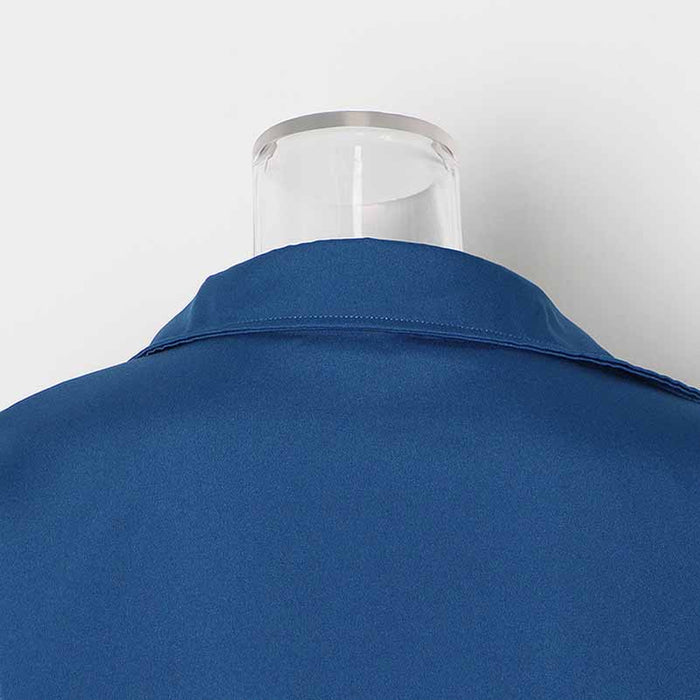 Women V Neck Silk Blouse Loose Franch Shirt