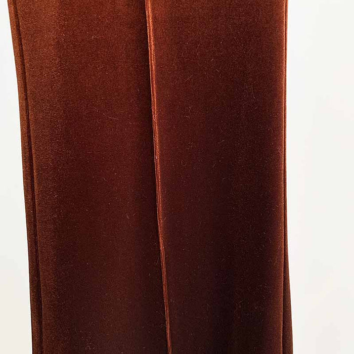 Women Velvet Bronze Green Purple Blazer + Flare Trousers Suit