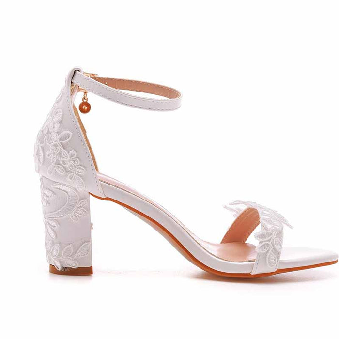 Women Wedding Chunky Shoes Low Heel Comfortable Block Heel Sandals