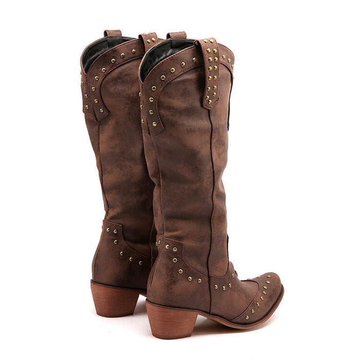 Women Western Boots Cowgirl Boots Ladies Pointy Toe Fashion Boots