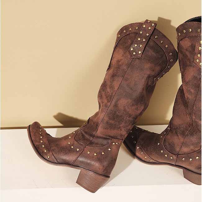 Women Western Boots Cowgirl Boots Ladies Pointy Toe Fashion Boots