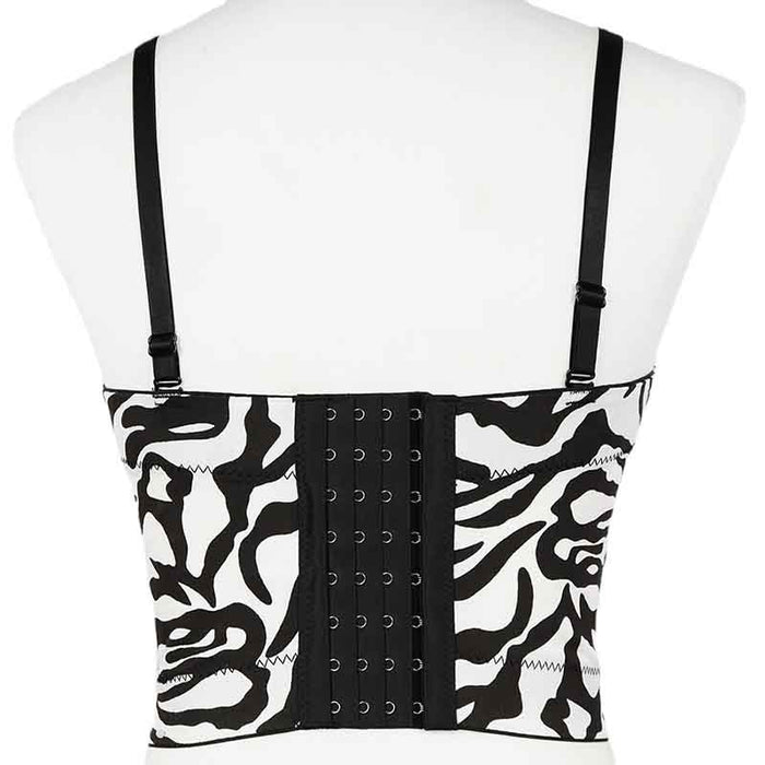 Women Zebra Striped Tops Spaghetti Straps Bra Summer Party Tank Top