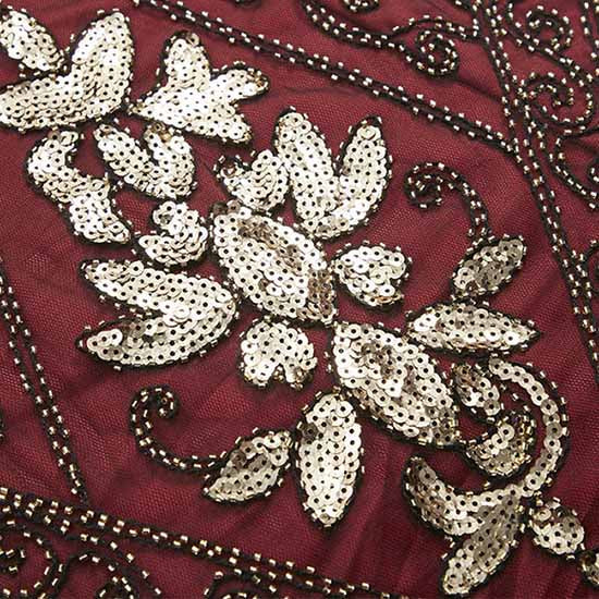 Women's 1920s Dress Sequin Art Deco Flapper Dress with Sleeve