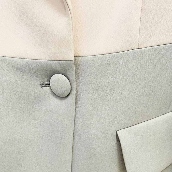 Women's 2 Piece Suit Contrast Suit Trousers Set long sleeve Blazer Pantsuits