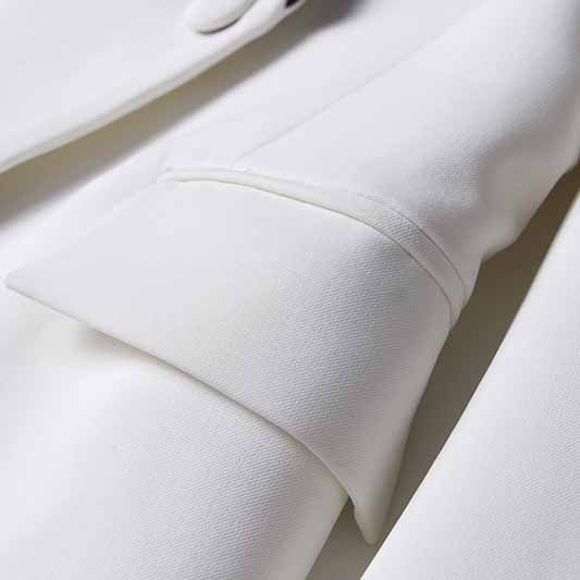 Women's 2 Piece Suit White Wedding Set Slim Fit Blazer Pants Suit