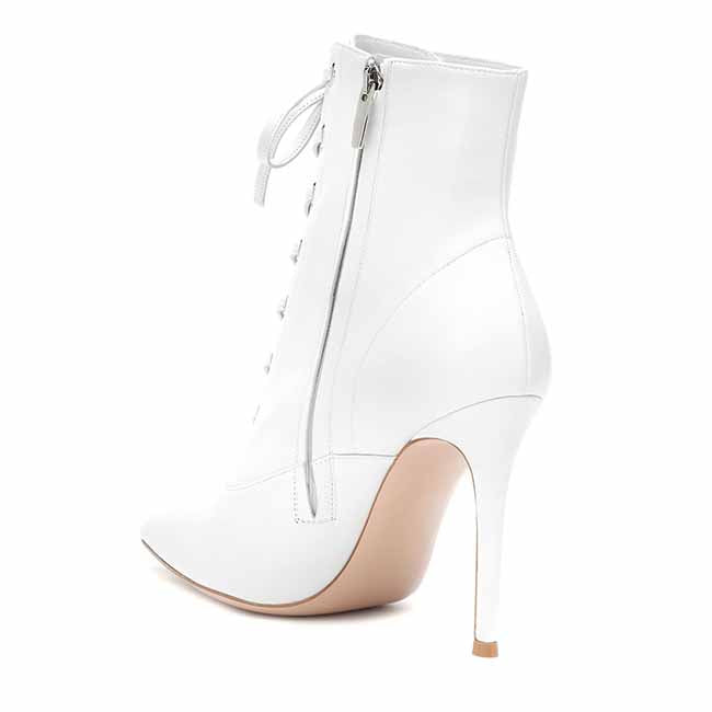 Women's Ankle boots Classic Lace Up Pointed Toe Booties Shoes