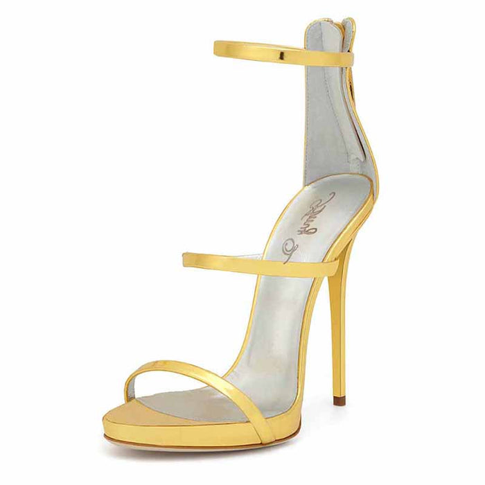 Womens Ankle Strap Stiletto Open Toe Sandals Sexy Triple Strappy High Heels