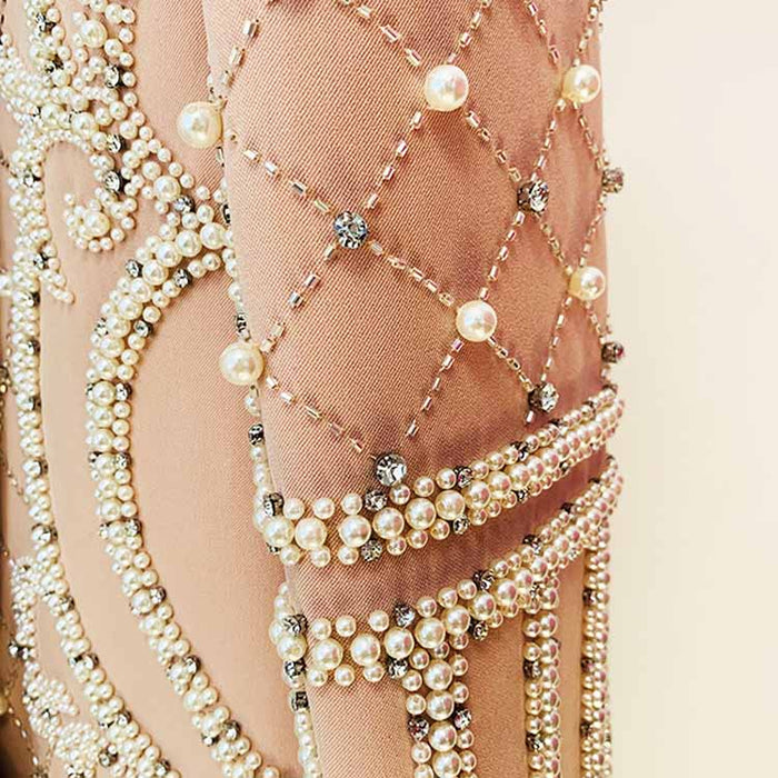 Women's Beaded Blazer Jacket Studded Mini Dress