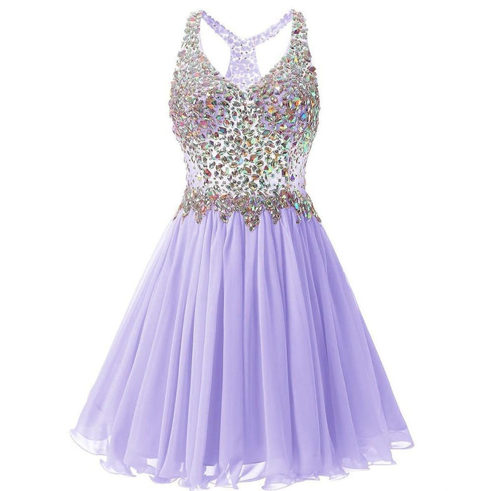 Women's Beaded Prom Dresses Short Bridesmaid Homecoming Dress
