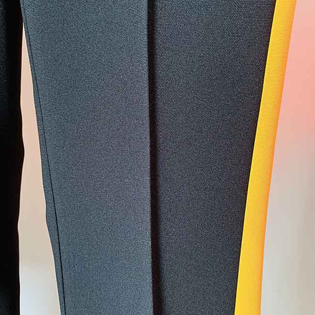 Women's Black Yellow Two Piece Pantsuit + Flare Bottoms Two Piece Pantsuit Set