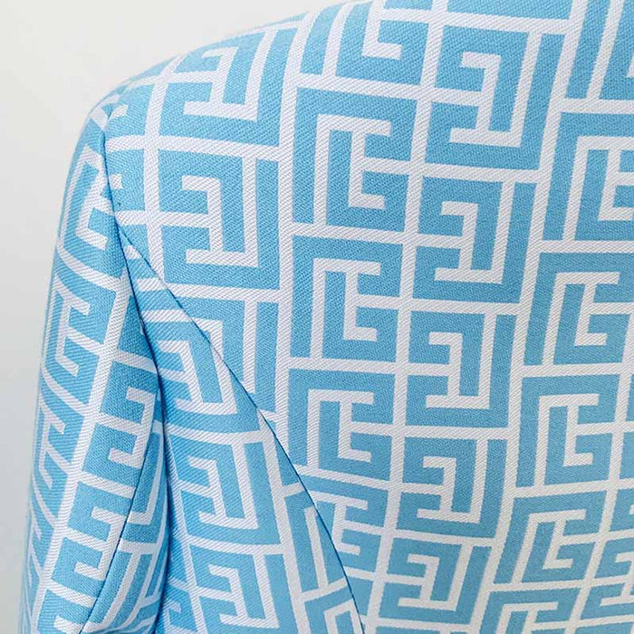 Women's Blue Blazer Labyrinth Pattern Jacket Coats with Gold Buttons