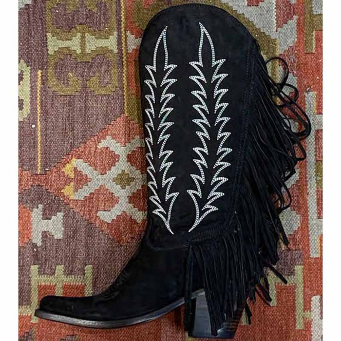 Women's Boots Cowboy Boots Mid Calf Boots Tassel Chunky Heel Bootie