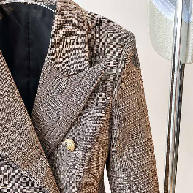 Women's Brown Tailored Double-breasted Blazer