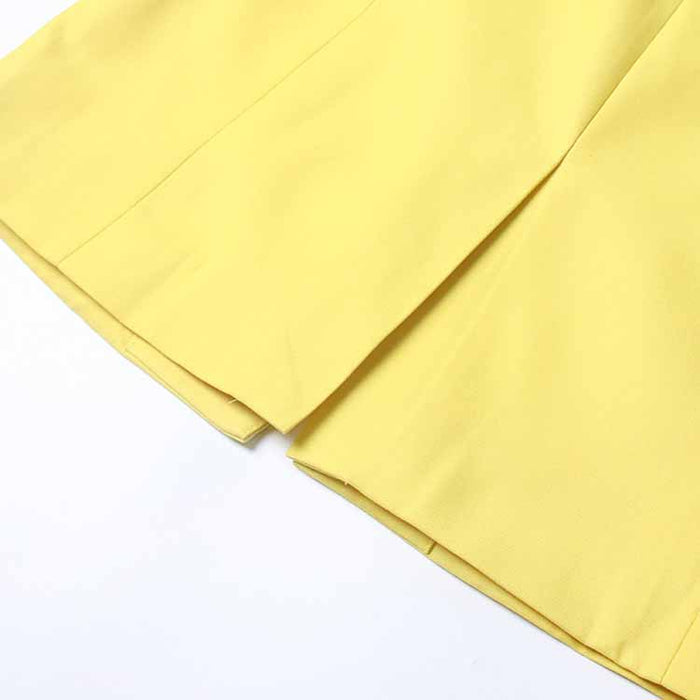 Women's Casual One Button Yellow Coat Loose Shawl Collar Jacket