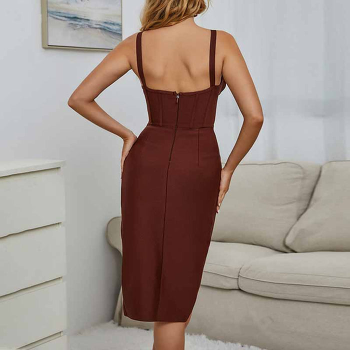 Women's Celebrity Bandage Bodycon Dress Strap Party Pencil Dress