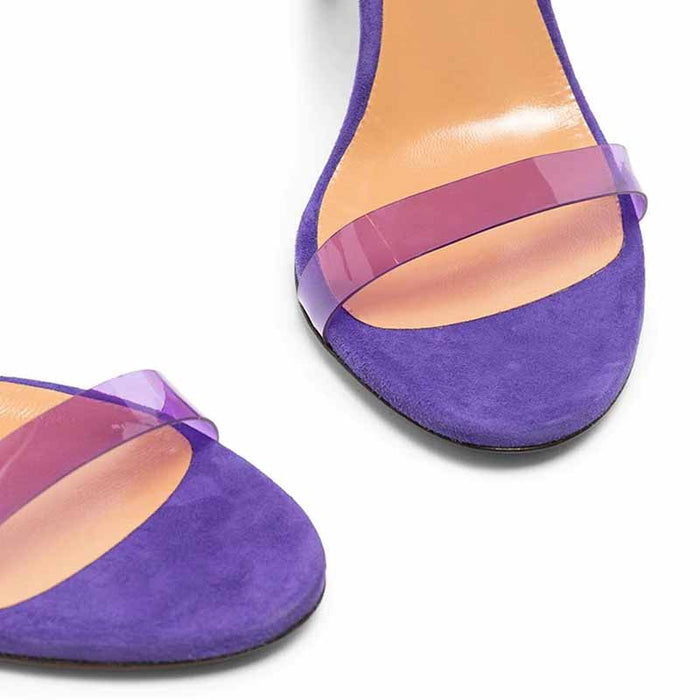 Women's Clear Colored Heels Open Toe Stiletto Ankle Strap Sandals