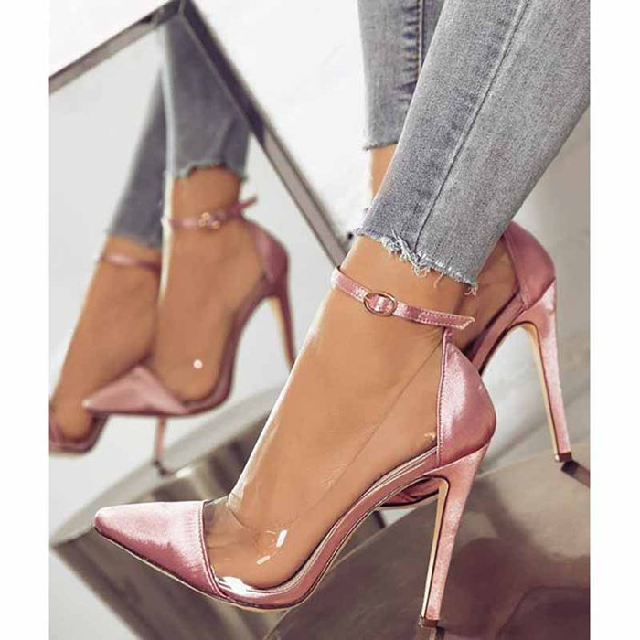 Women's Clear Heels Ankle Strap Stiletto Heel Dress Sandals