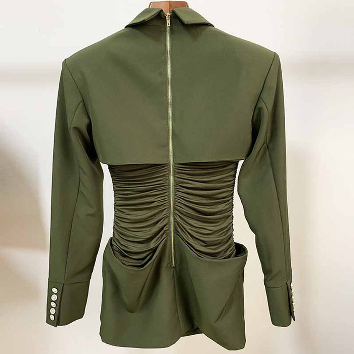 Women's Collar Long Sleeve Bodycon Pencil Mini Dress