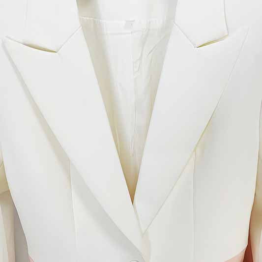 Women's Colorblocked Pantsuit Two Piece White Troubles Set