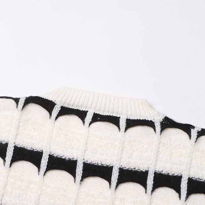 Women's Crew Neck Color Block Sweater Casual Sweater