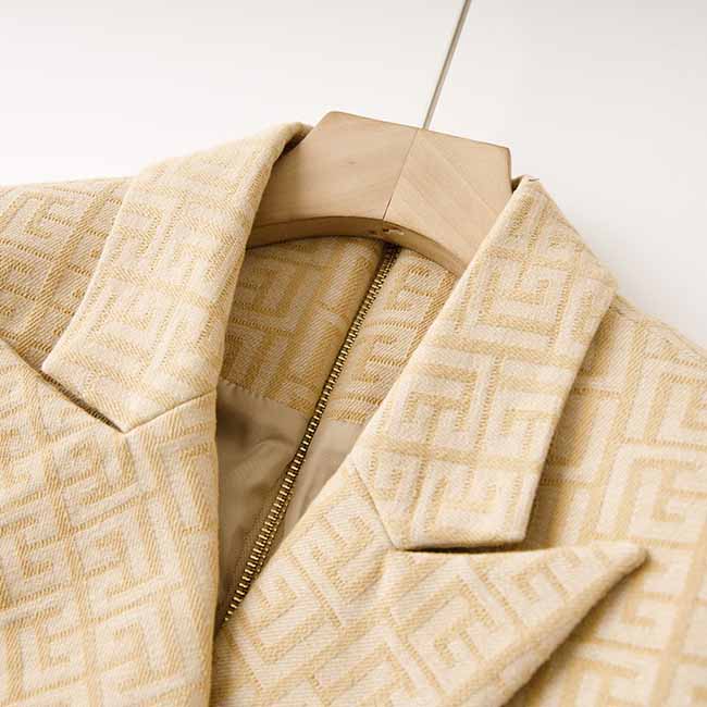 Womens' Double Breasted Blazer Gold Buttons Blazer Dress With Belt
