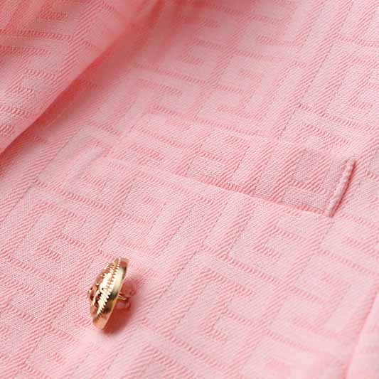 Women's Double Breasted Lion Buttons Pink Blazer Jacket